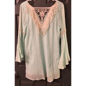 Mint Green Bell Sleeve Dress